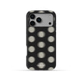 Noir Dot black phone case with oversized cream polka dots 