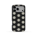 Noir Dot black phone case with oversized cream polka dots 